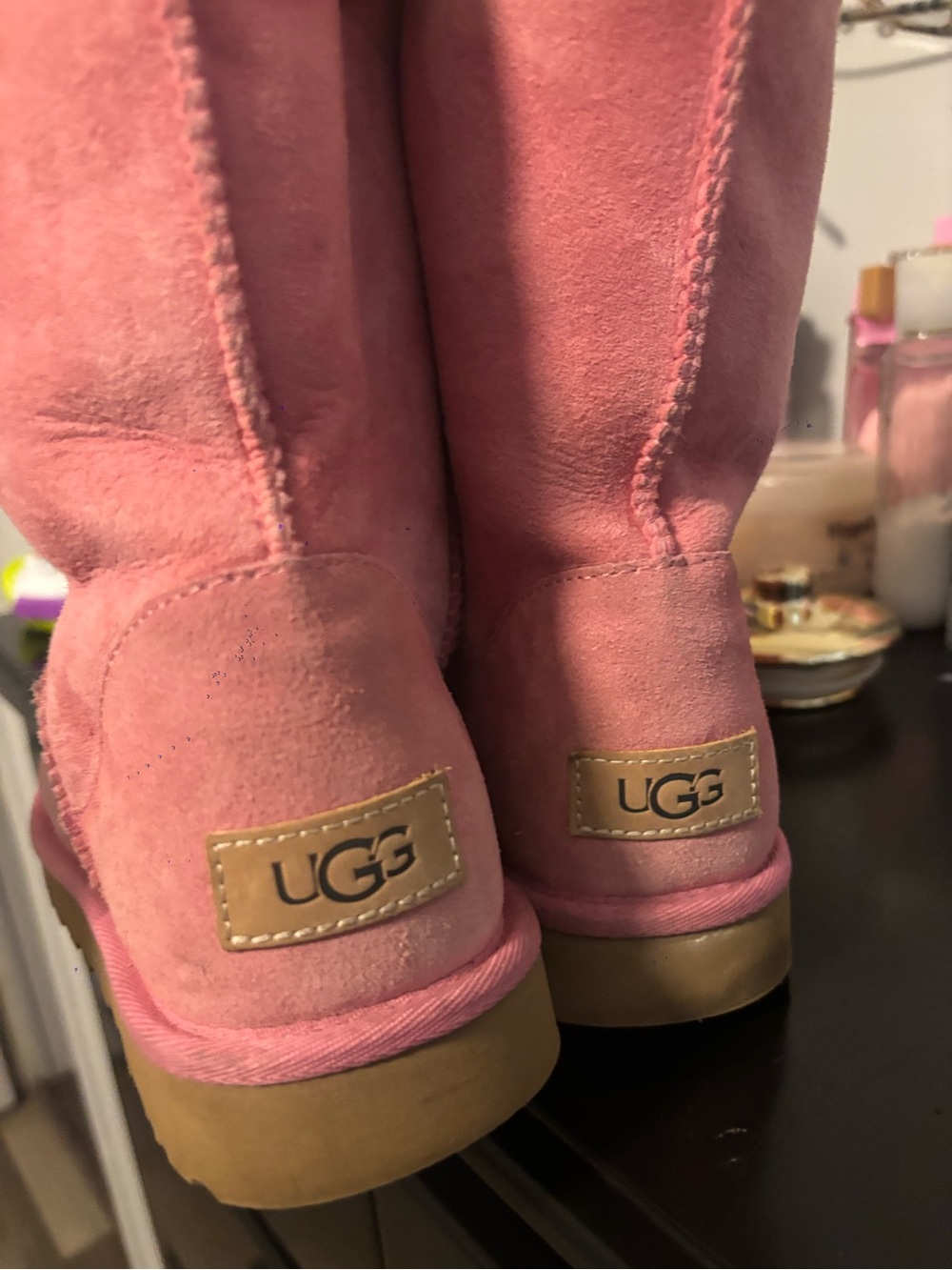 UGG Pink Suede Short Boot
